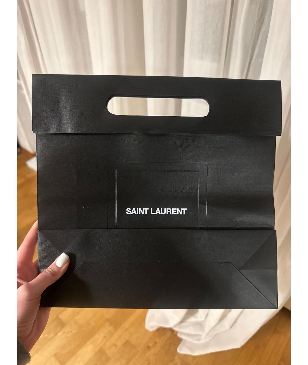 SAINT LAURENT Черный кожаный ремень, фото 4