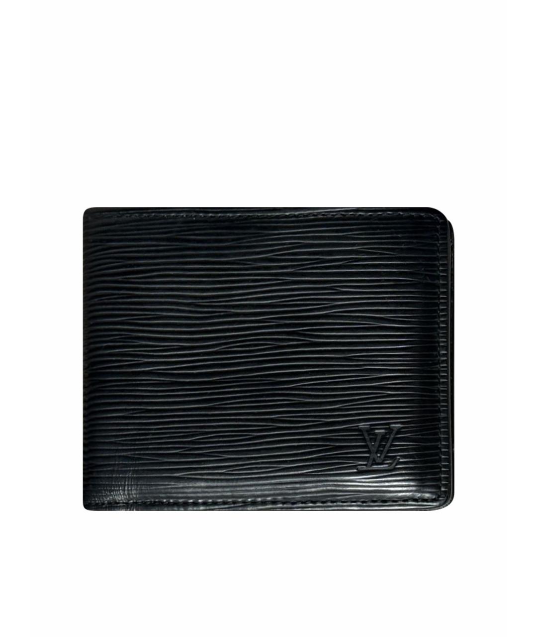 LOUIS VUITTON Черный кожаный кошелек, фото 1
