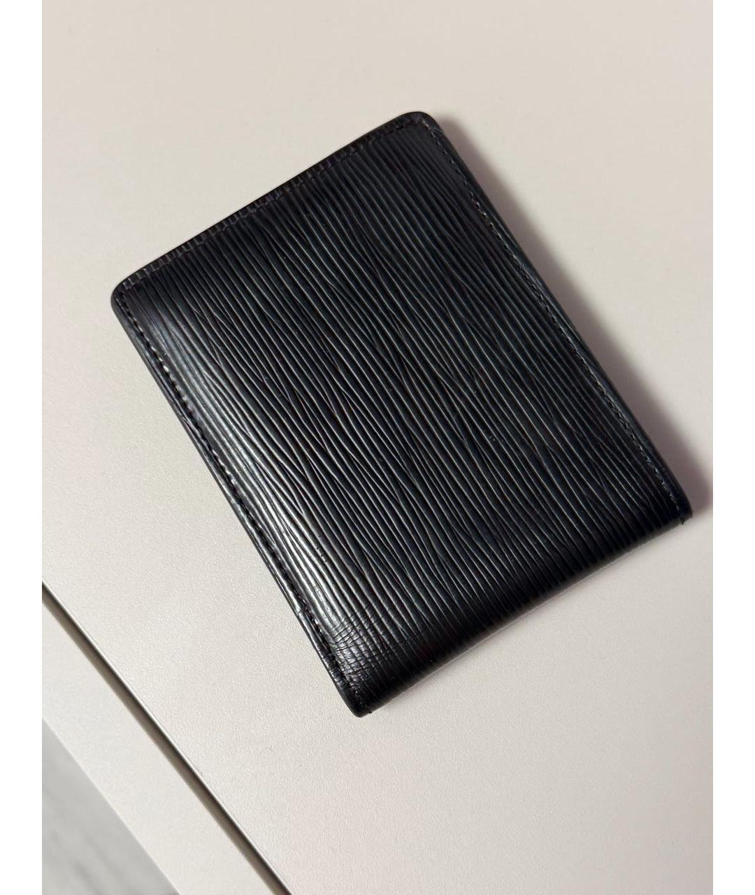 LOUIS VUITTON Черный кожаный кошелек, фото 2