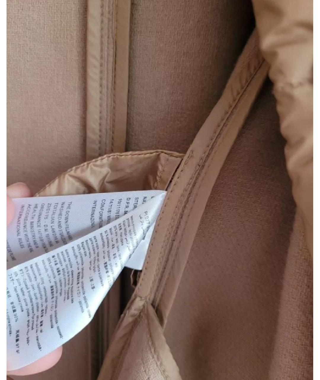 ELISABETTA FRANCHI Золотое шерстяное пальто, фото 4