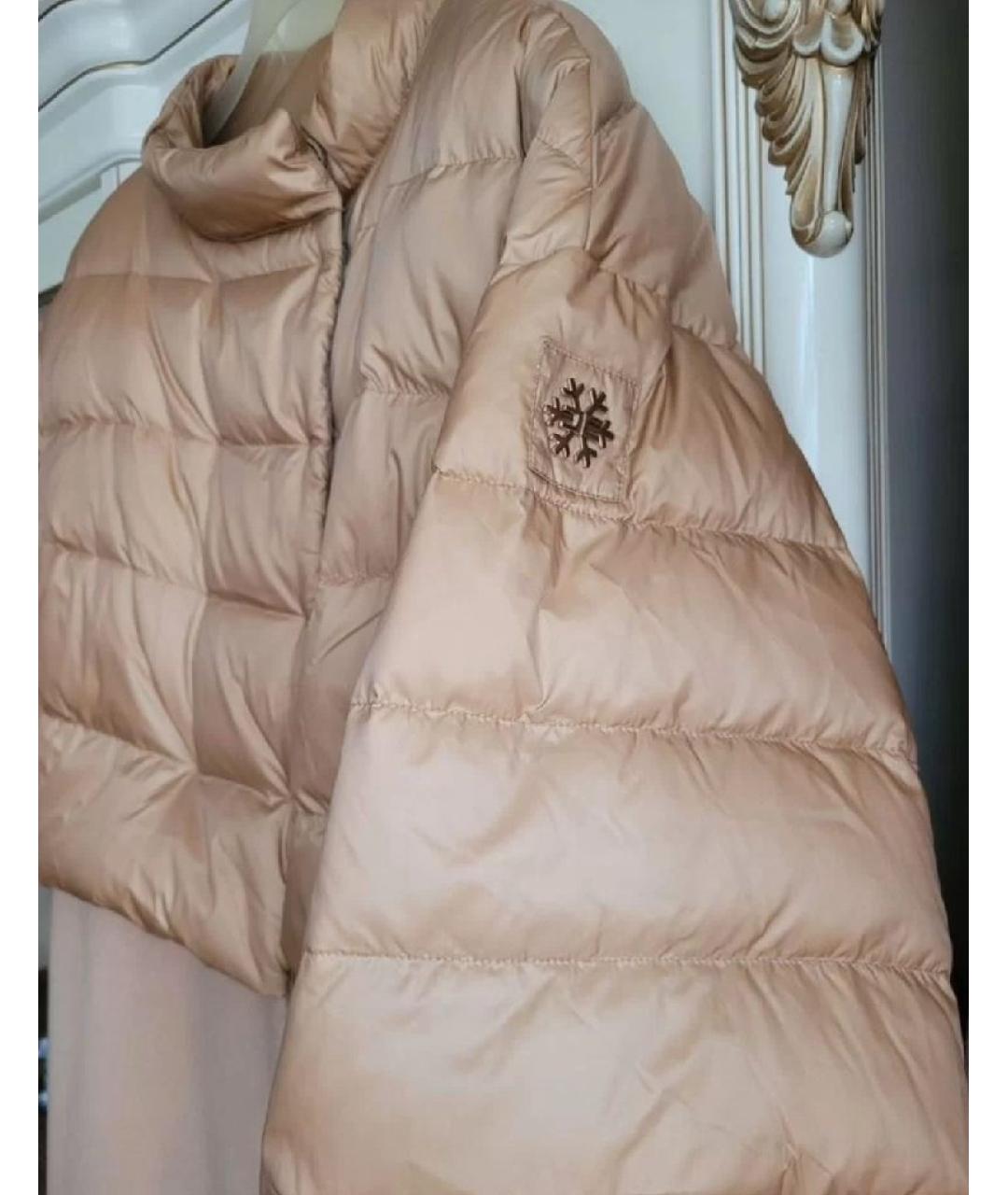 ELISABETTA FRANCHI Золотое шерстяное пальто, фото 3