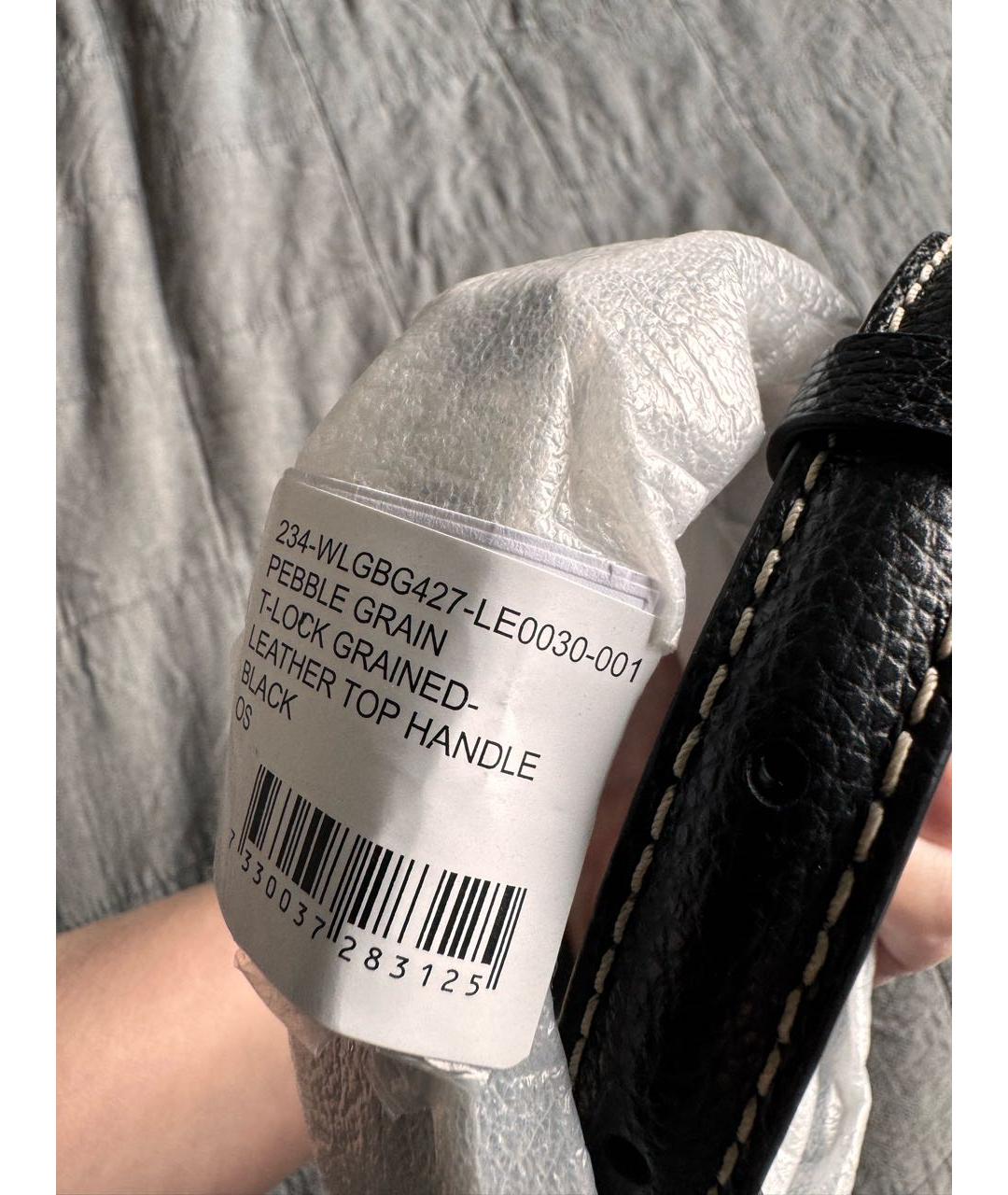 TOTEME Черная кожаная сумка с короткими ручками, фото 7