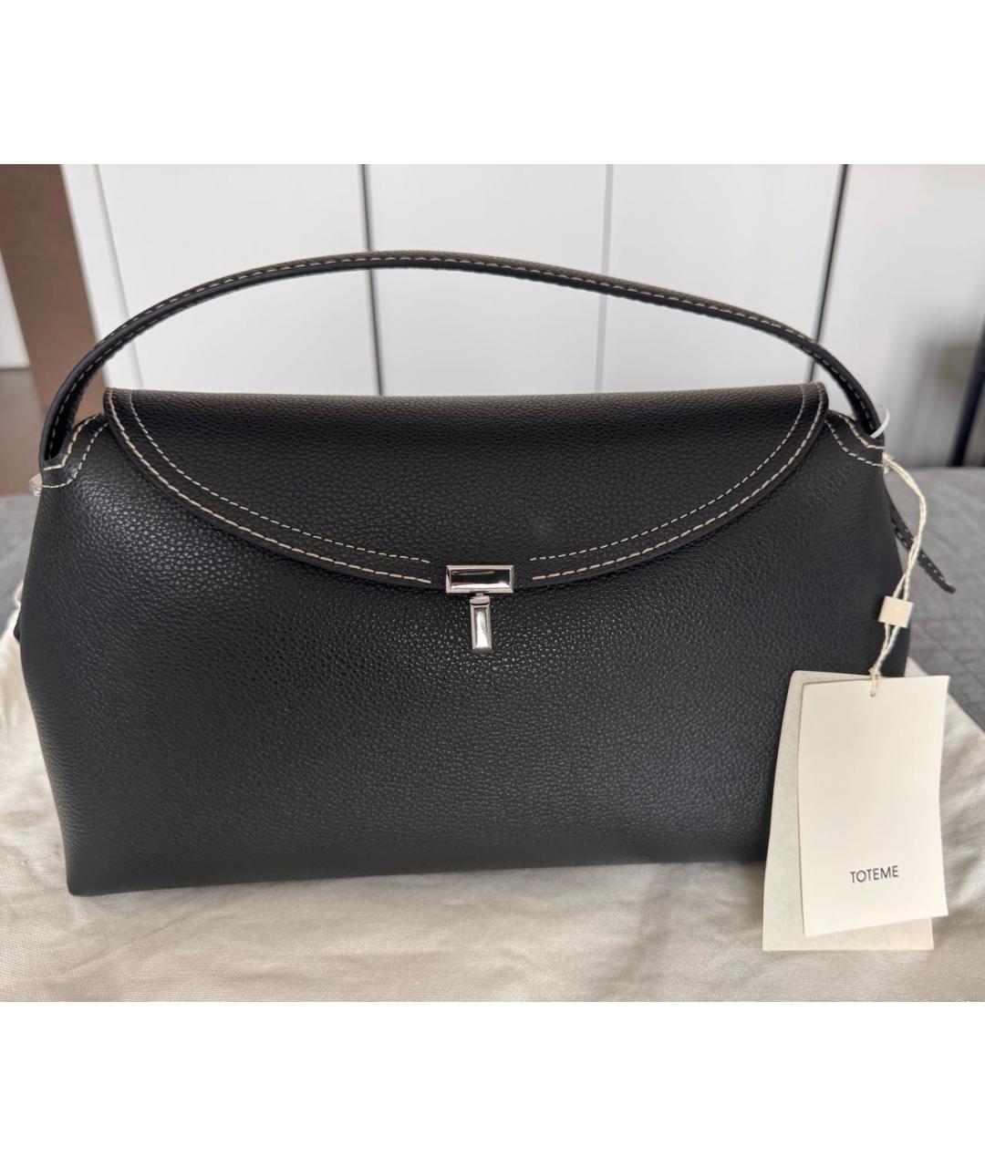 TOTEME Черная кожаная сумка с короткими ручками, фото 3