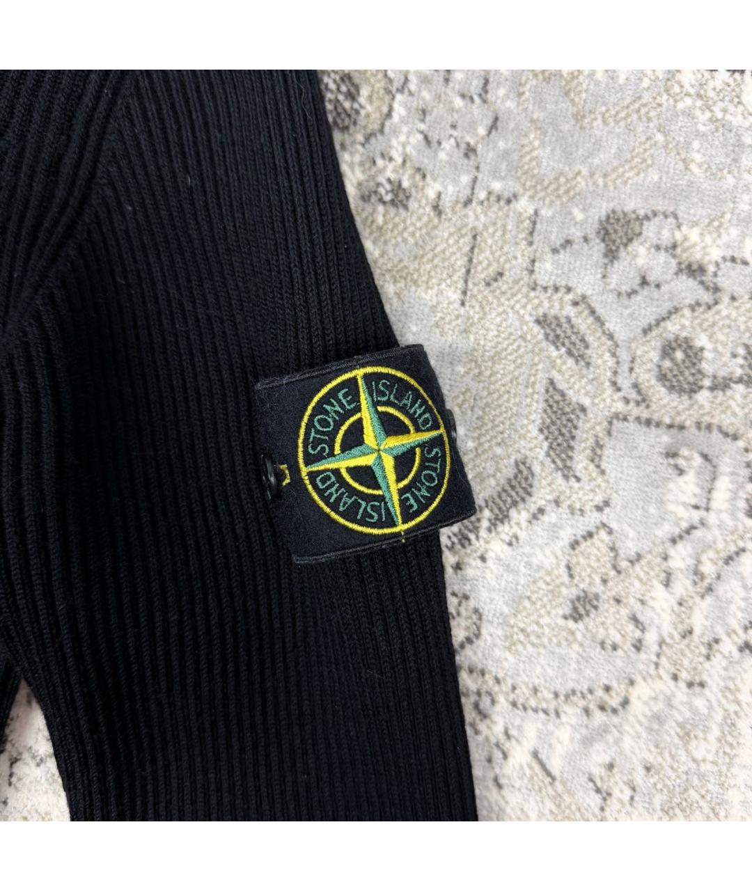 STONE ISLAND Черная шерстяная водолазка, фото 4