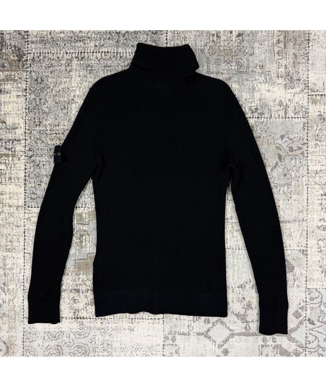 STONE ISLAND Черная шерстяная водолазка, фото 2