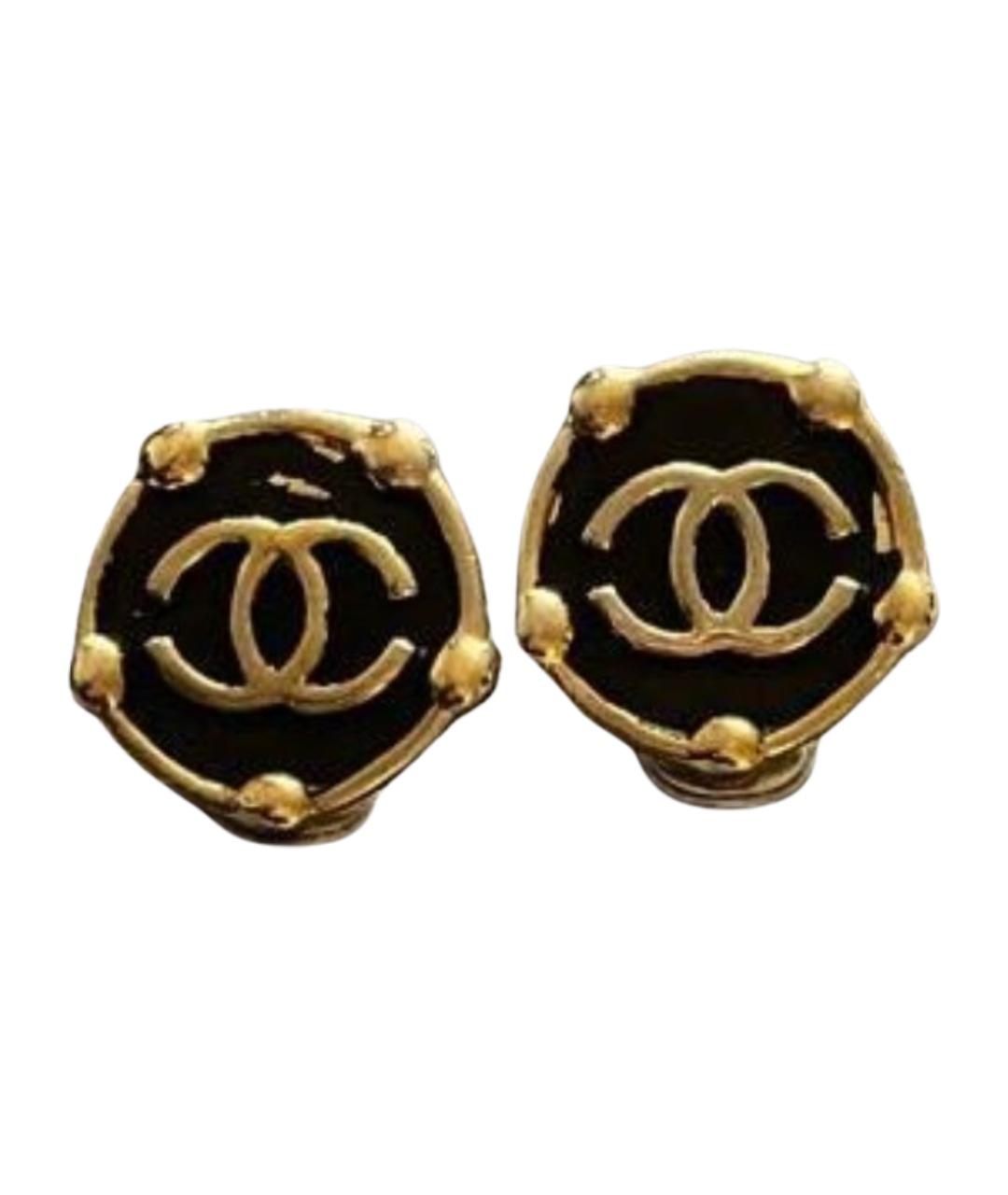 CHANEL Золотые металлические клипсы, фото 1