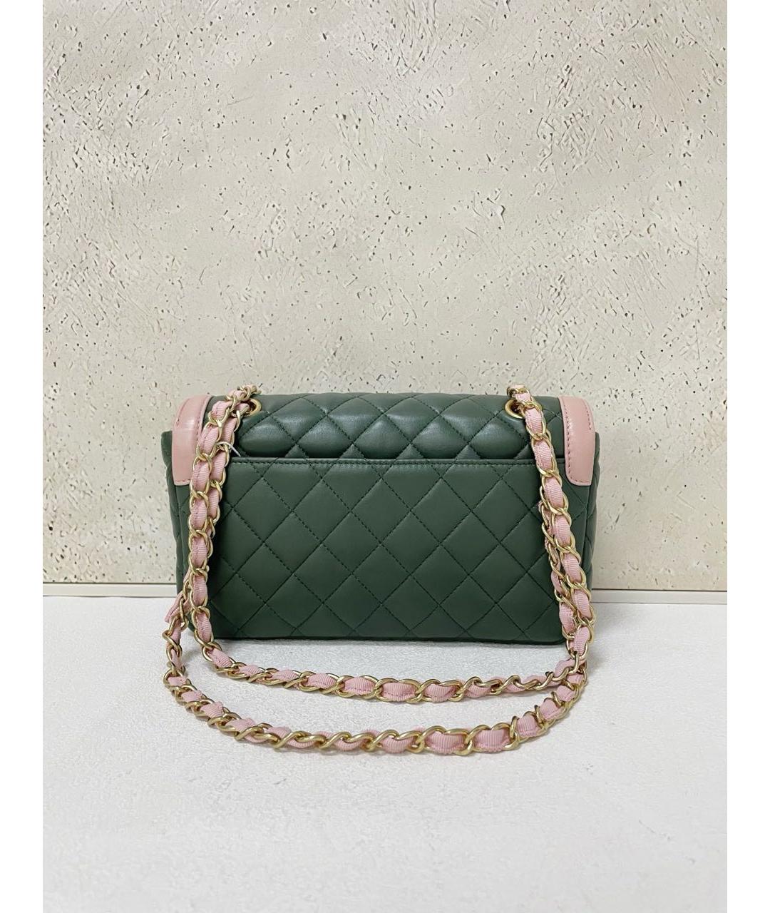 CHANEL Зеленая кожаная сумка через плечо, фото 3