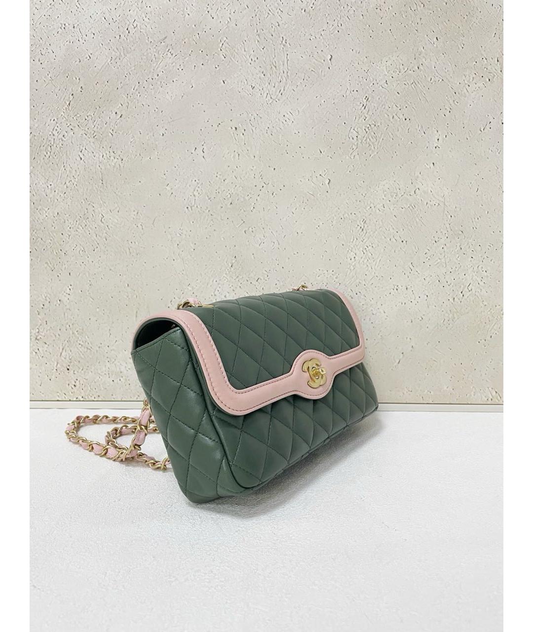 CHANEL Зеленая кожаная сумка через плечо, фото 4