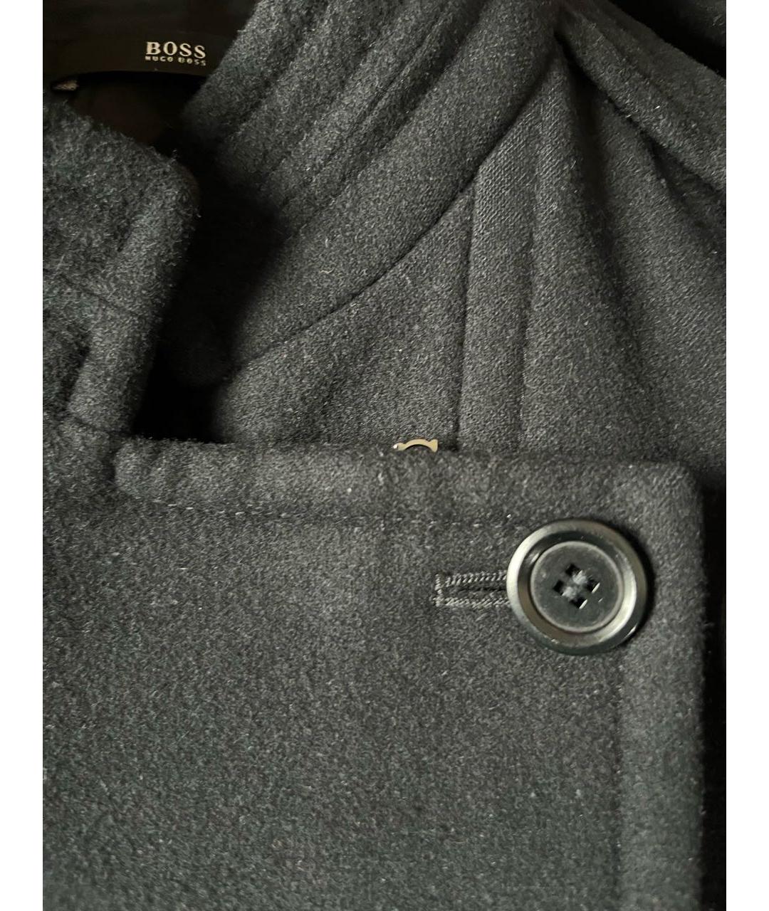 HUGO BOSS Черное шерстяное пальто, фото 4