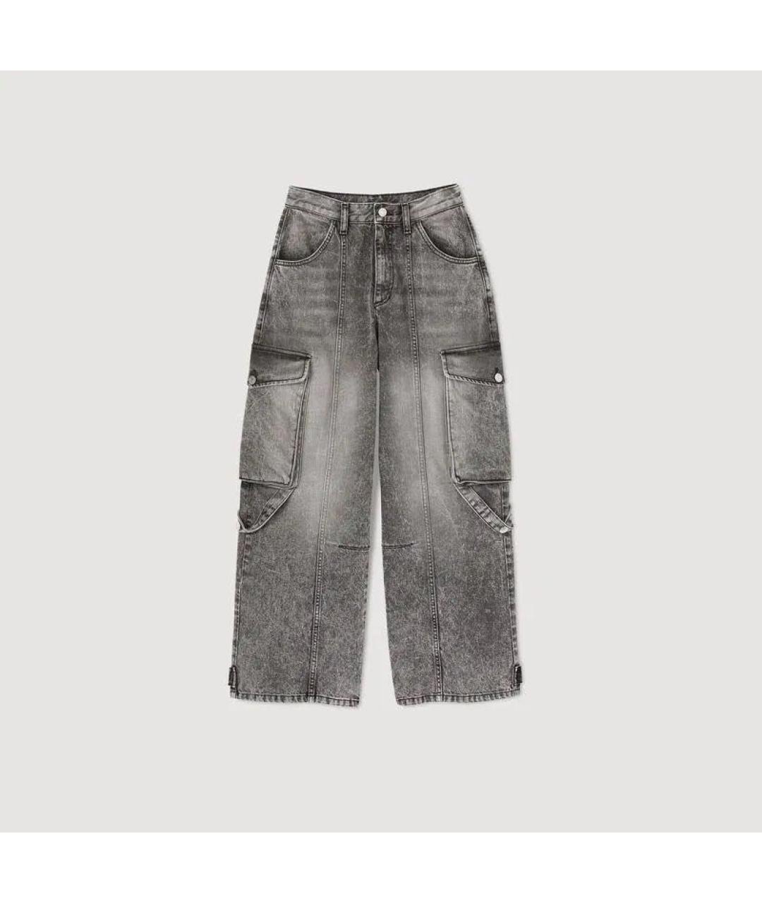 SANDRO Серые хлопковые прямые джинсы, фото 9