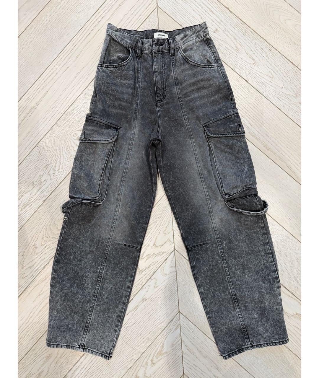 SANDRO Серые хлопковые прямые джинсы, фото 6