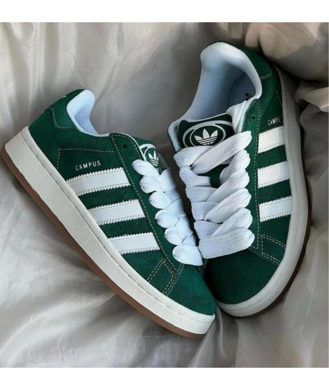 ADIDAS Зеленые замшевые кроссовки, фото 2