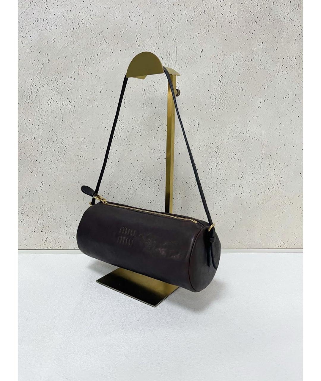 MIU MIU Коричневая кожаная сумка через плечо, фото 5