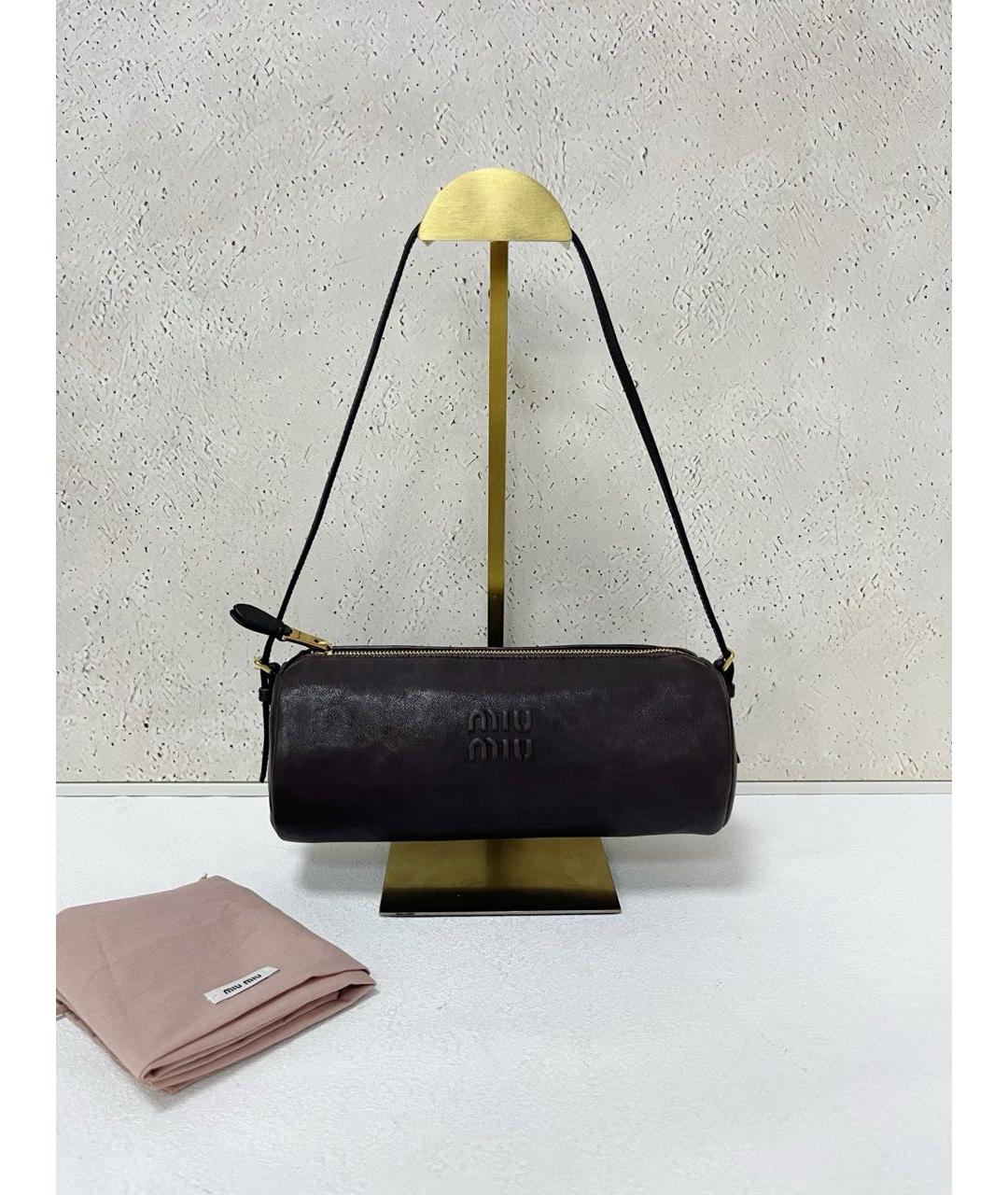 MIU MIU Коричневая кожаная сумка через плечо, фото 7