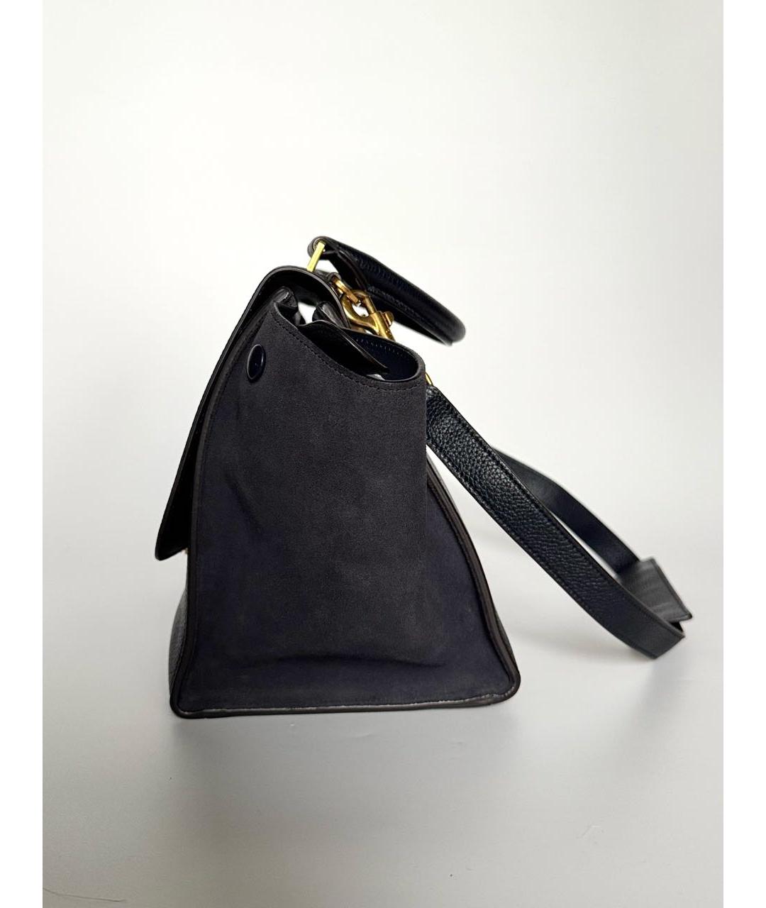 CELINE Темно-синяя кожаная сумка тоут, фото 8