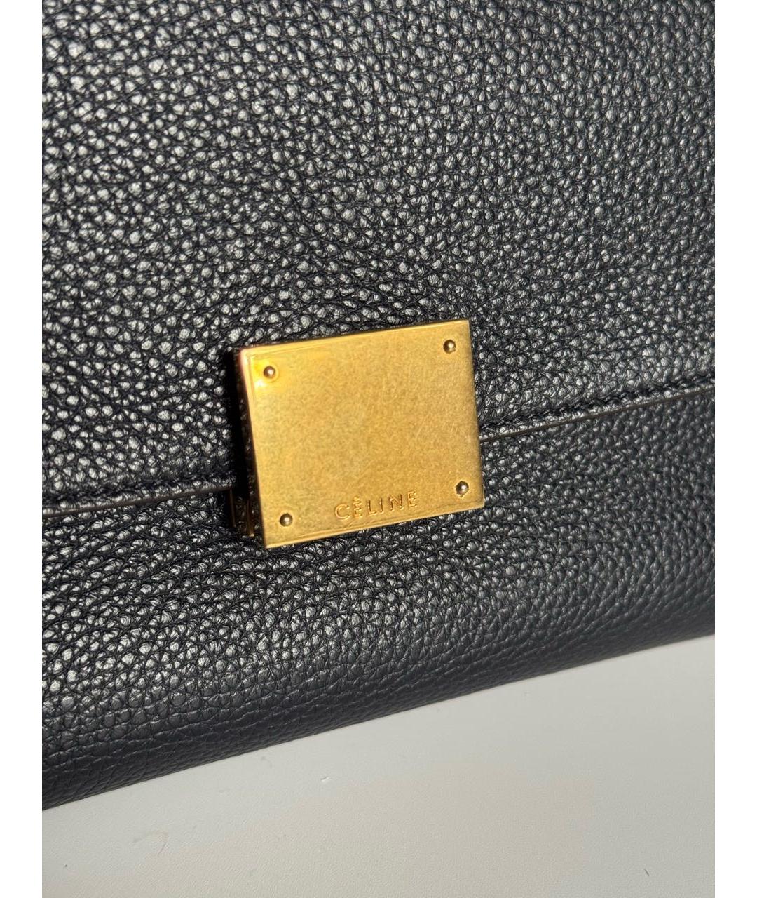 CELINE Темно-синяя кожаная сумка тоут, фото 7