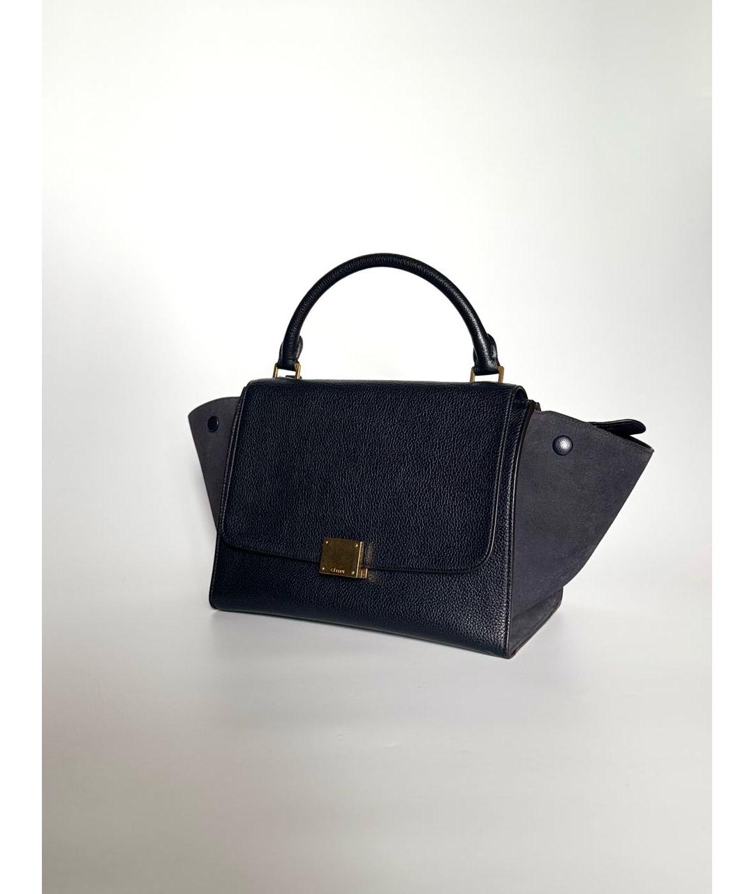 CELINE Темно-синяя кожаная сумка тоут, фото 2
