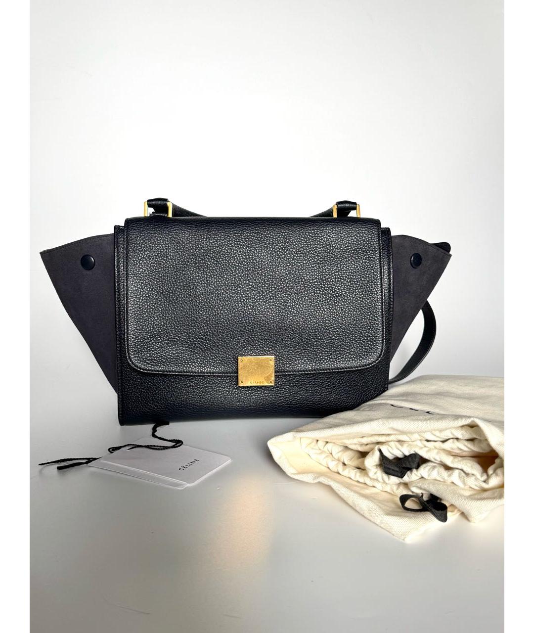 CELINE Темно-синяя кожаная сумка тоут, фото 6