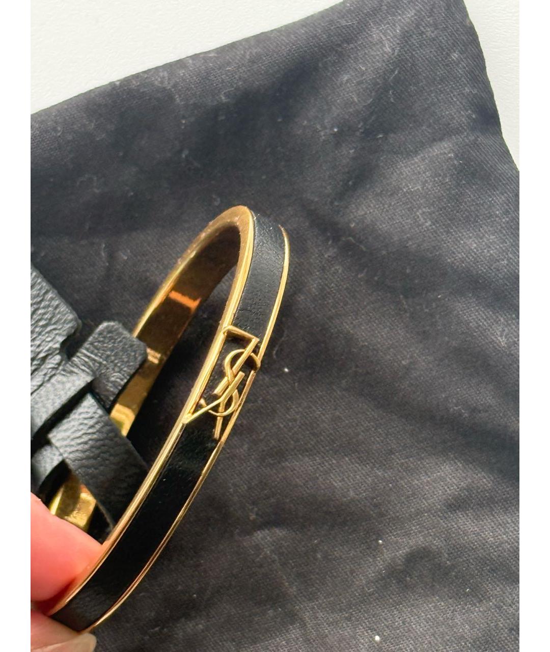 SAINT LAURENT Черный металлический браслет, фото 5