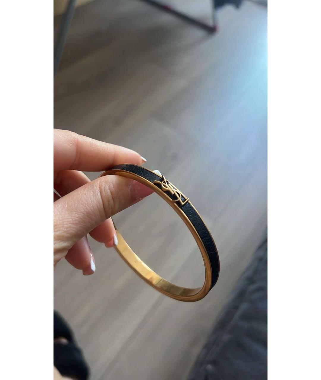 SAINT LAURENT Черный металлический браслет, фото 7