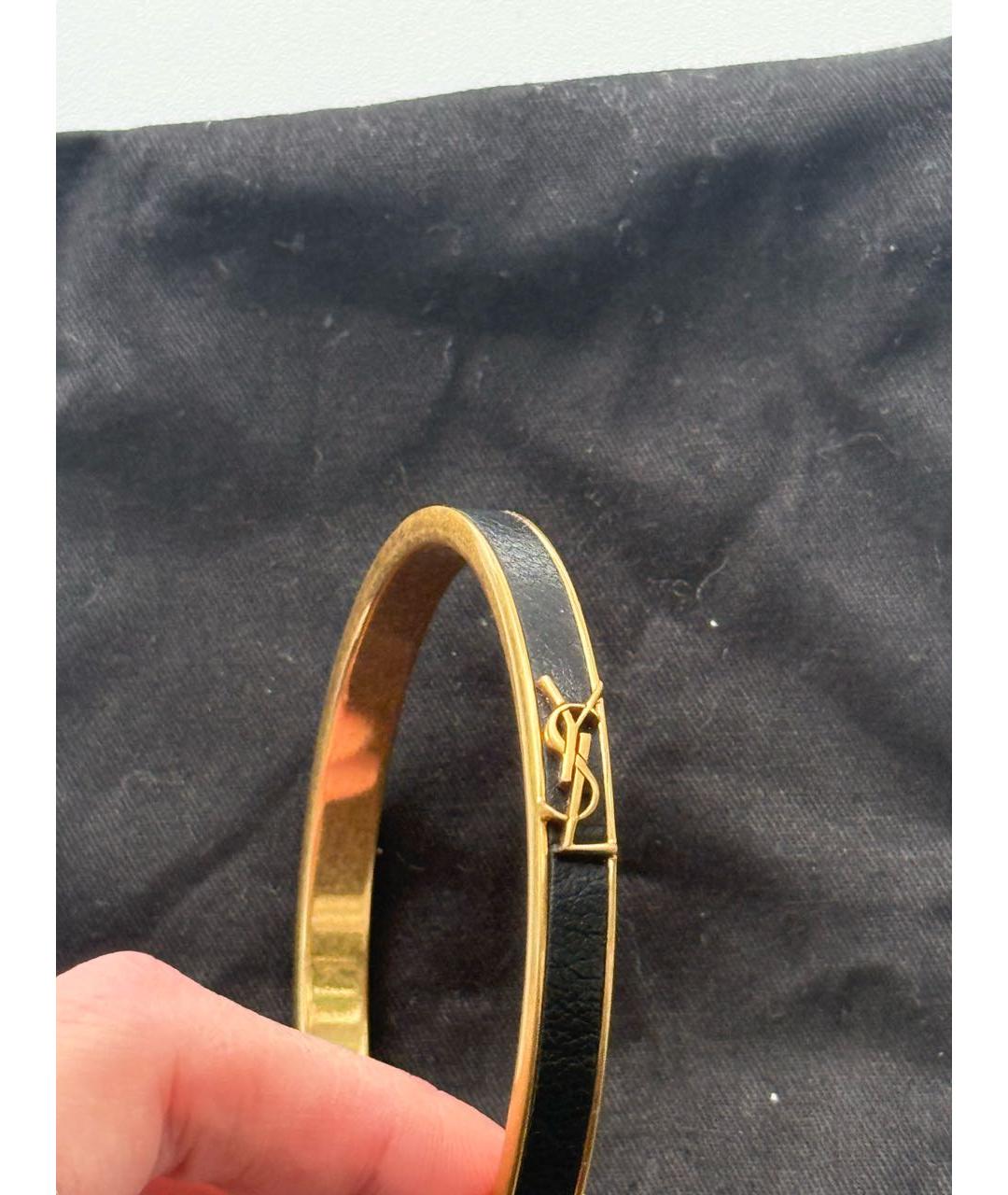 SAINT LAURENT Черный металлический браслет, фото 5