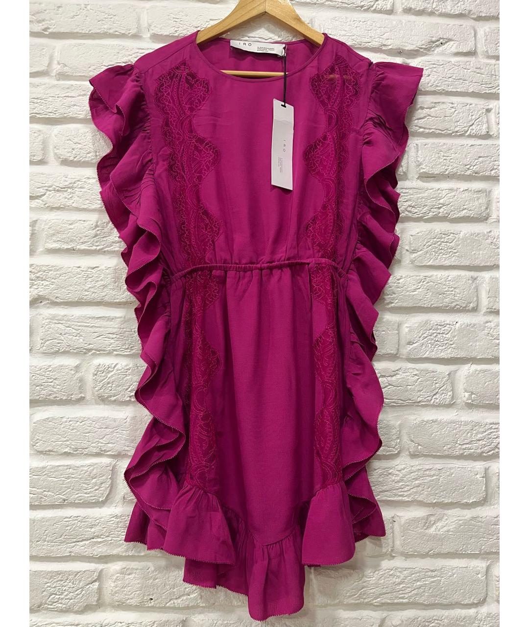 IRO Фуксия вискозное коктейльное платье, фото 8
