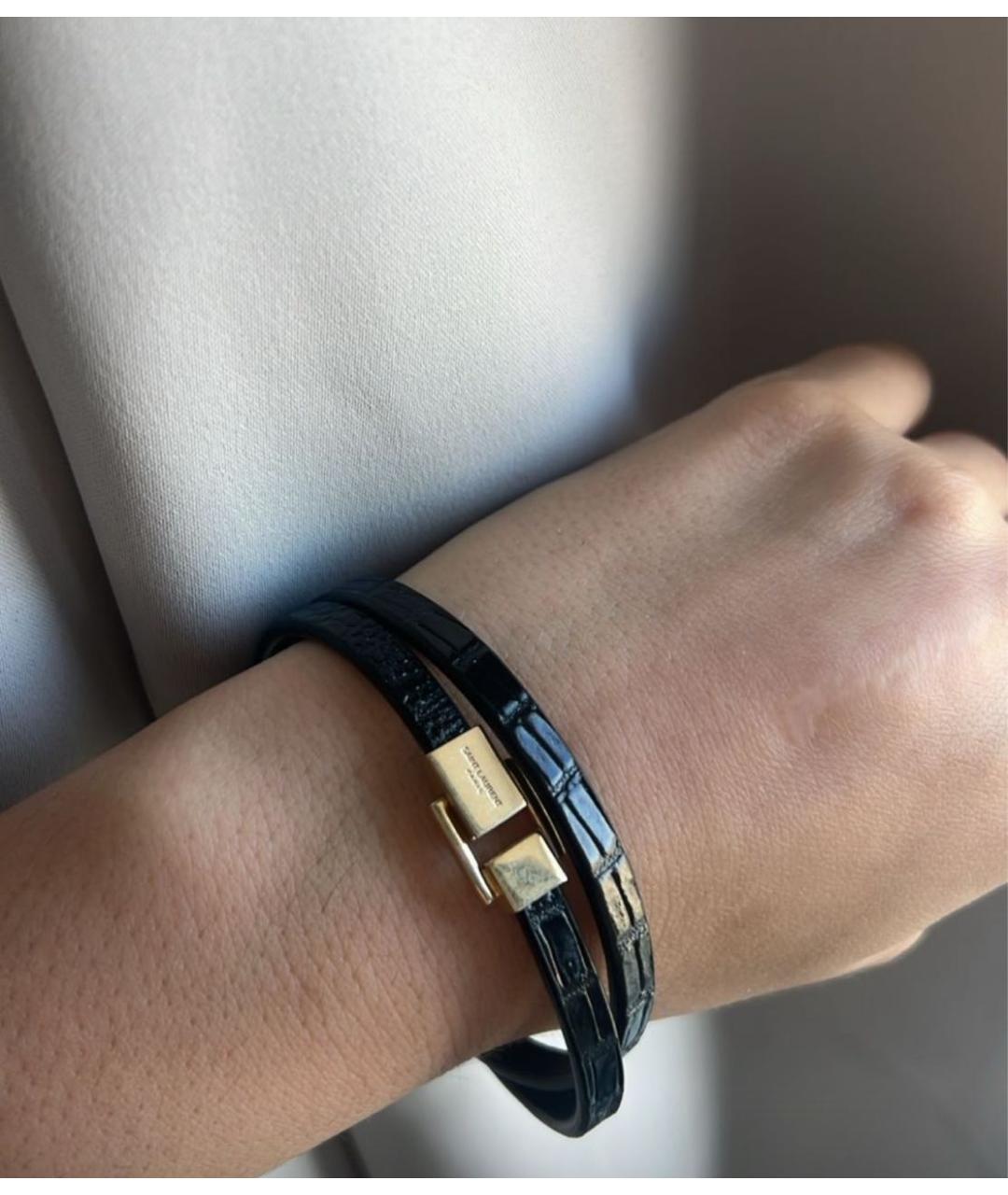 SAINT LAURENT Черный браслет, фото 4