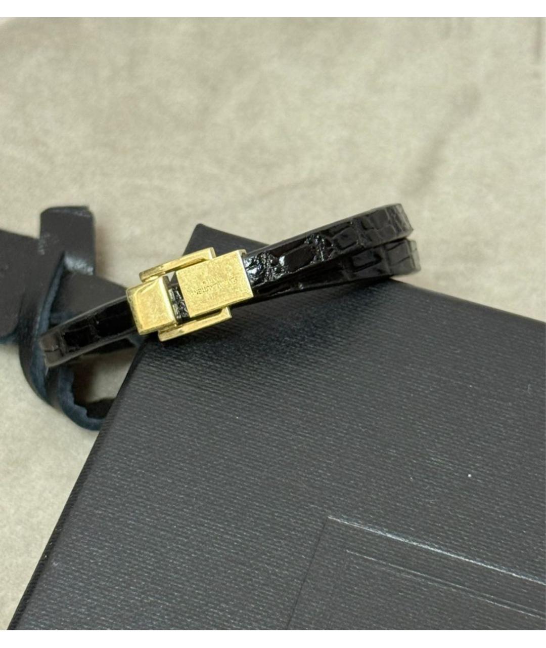 SAINT LAURENT Черный браслет, фото 2