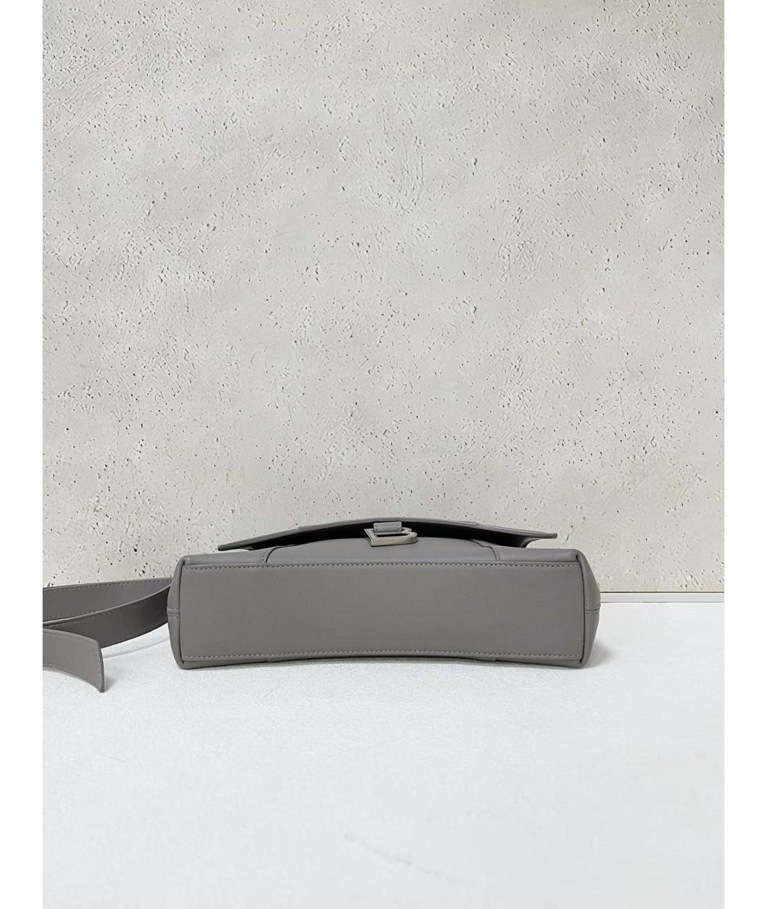 BALENCIAGA Серая кожаная сумка через плечо, фото 6