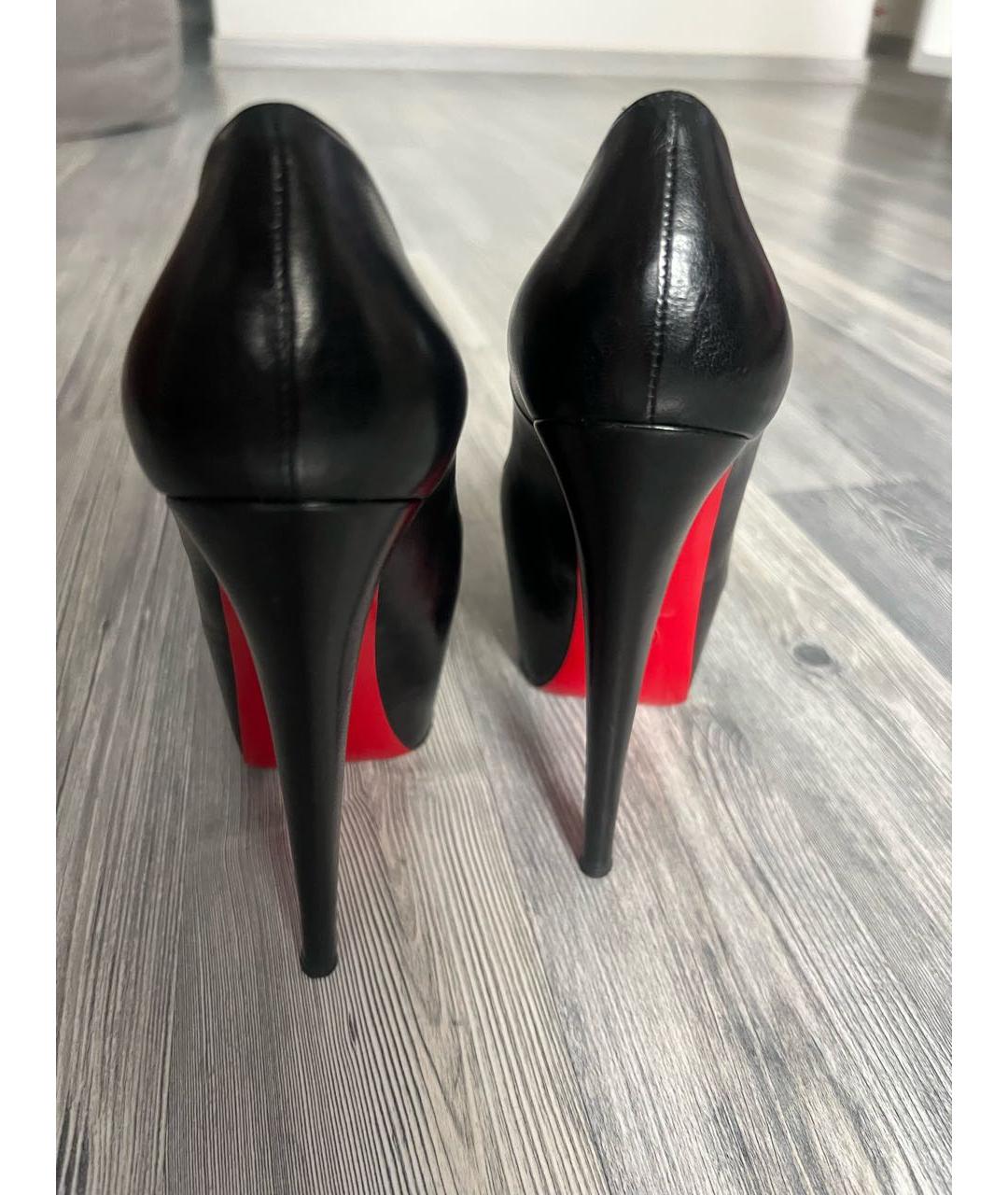 CHRISTIAN LOUBOUTIN Черные кожаные туфли, фото 5