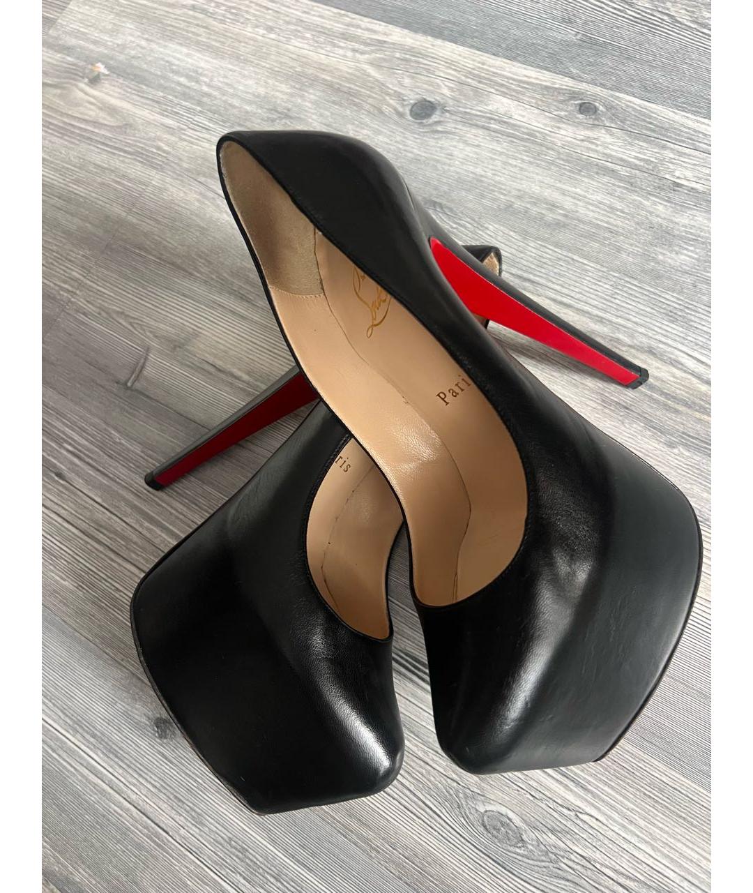 CHRISTIAN LOUBOUTIN Черные кожаные туфли, фото 7