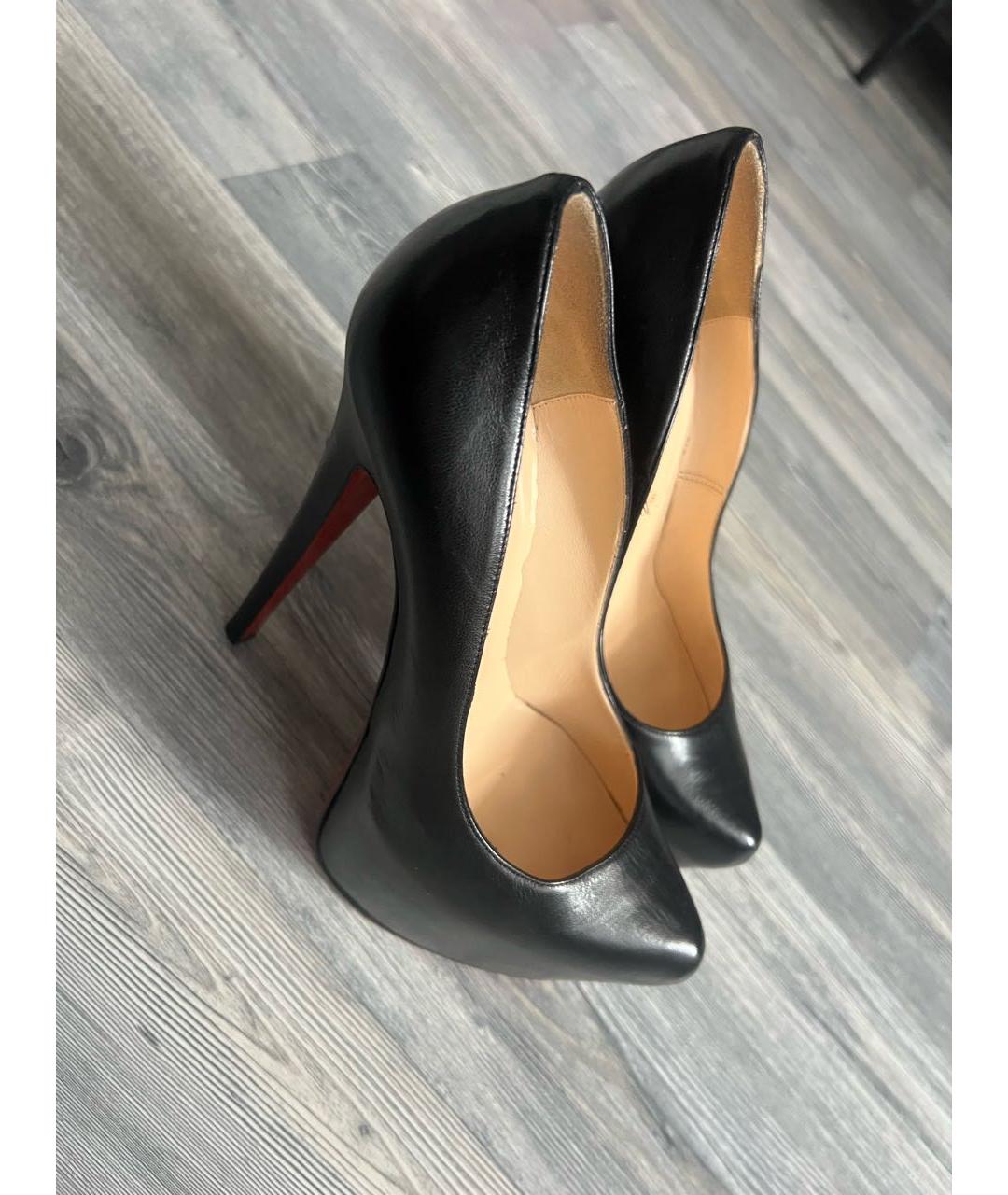 CHRISTIAN LOUBOUTIN Черные кожаные туфли, фото 4