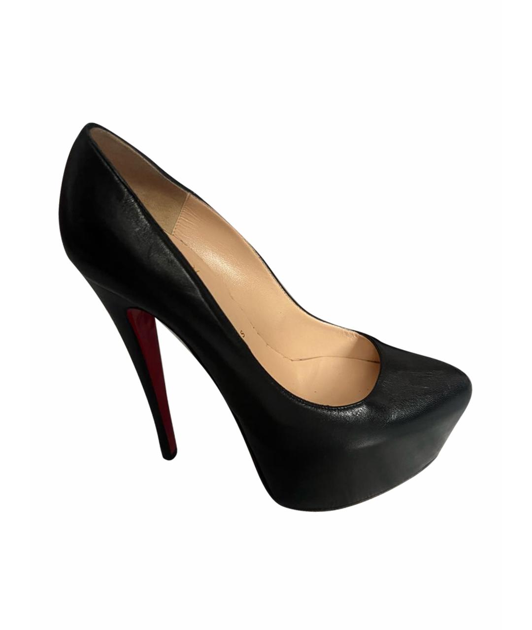 CHRISTIAN LOUBOUTIN Черные кожаные туфли, фото 1