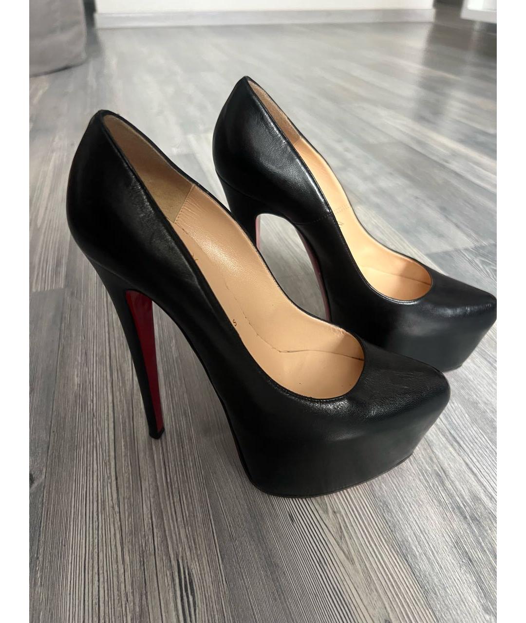CHRISTIAN LOUBOUTIN Черные кожаные туфли, фото 9
