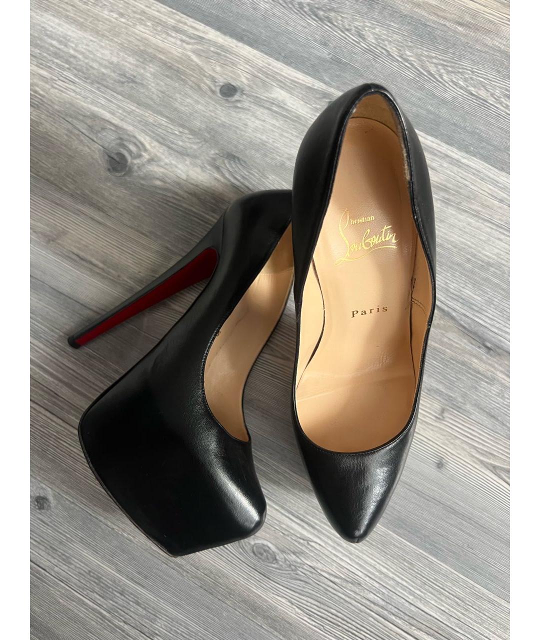 CHRISTIAN LOUBOUTIN Черные кожаные туфли, фото 6