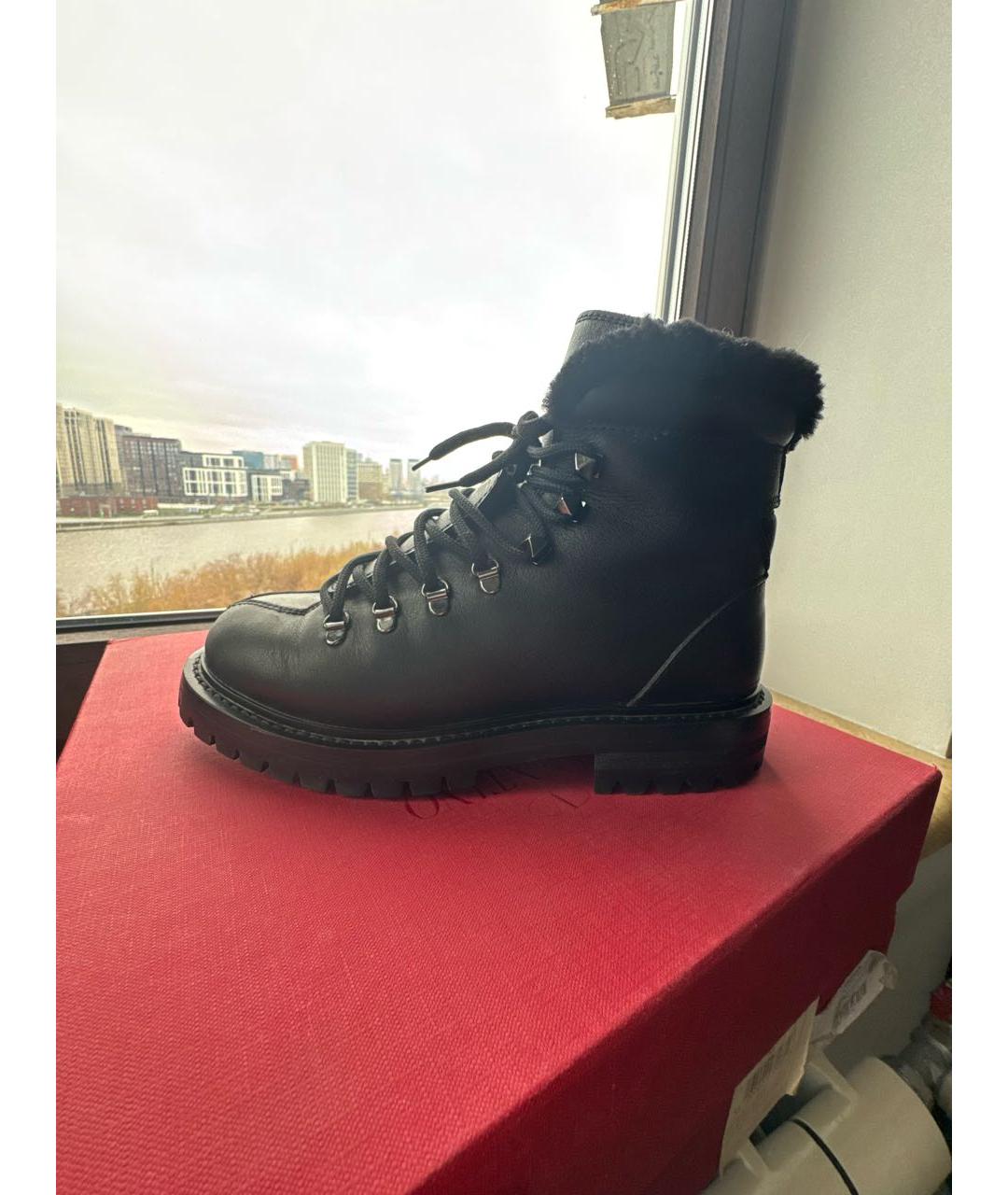 VALENTINO Черные кожаные ботинки, фото 5