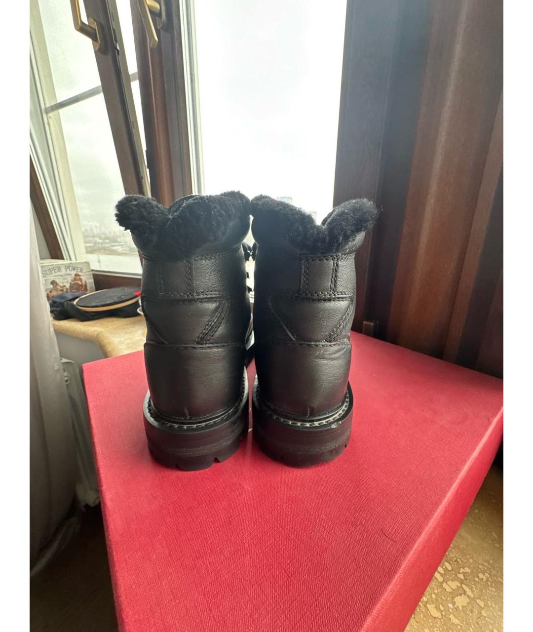 VALENTINO Черные кожаные ботинки, фото 4