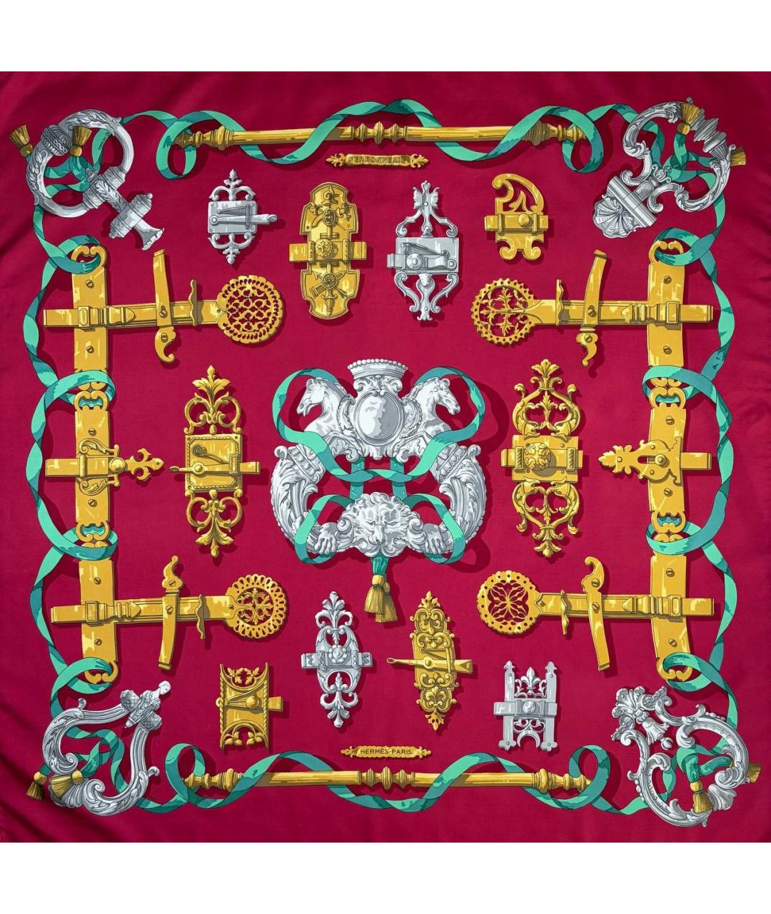HERMES Мульти шелковый платок, фото 9