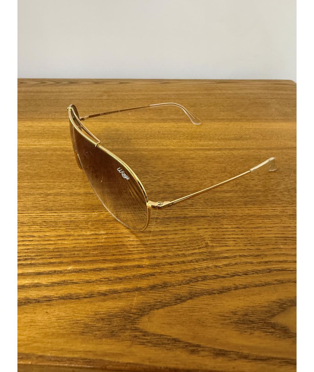 RAY BAN Золотые металлические солнцезащитные очки, фото 3