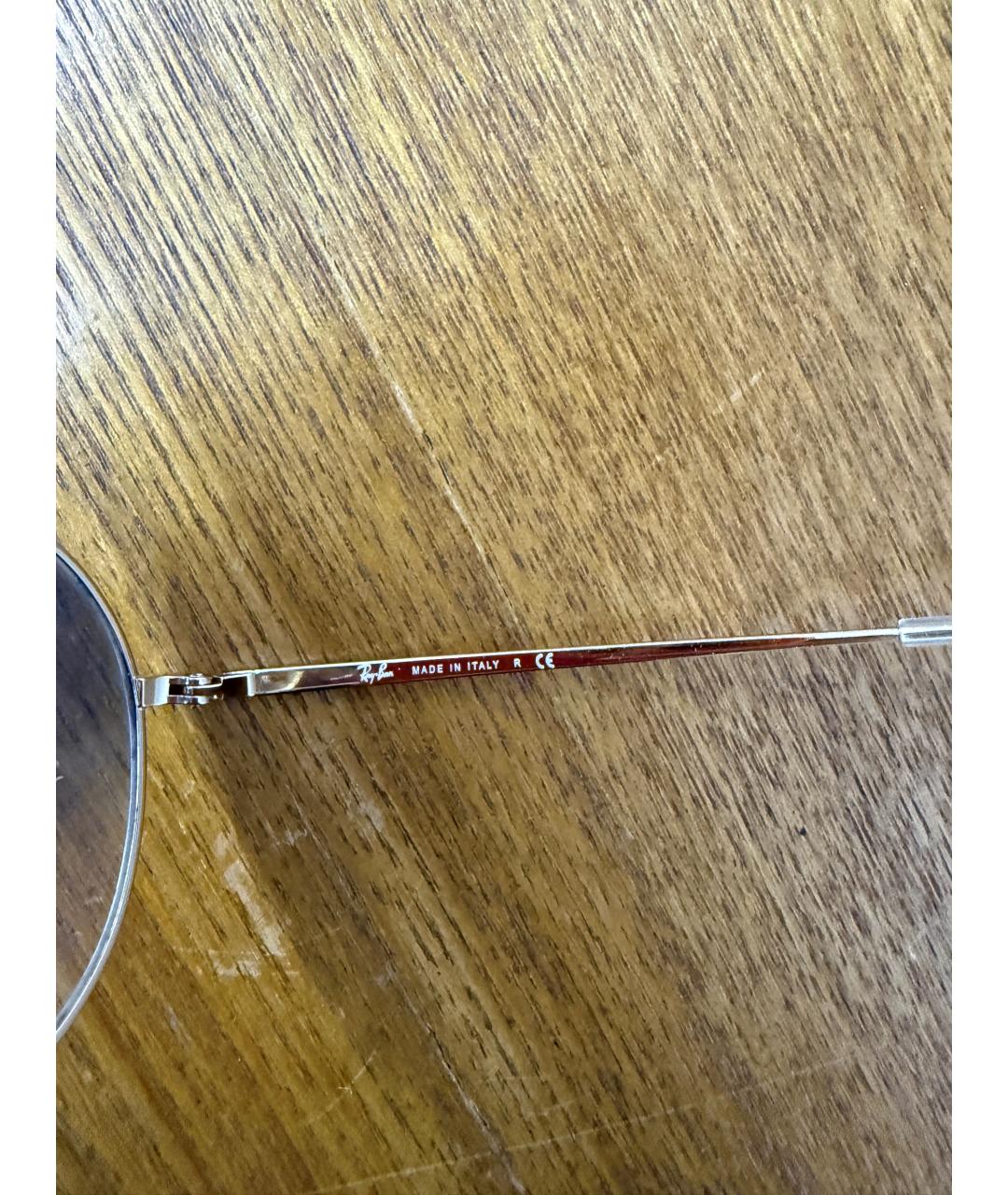 RAY BAN Золотые металлические солнцезащитные очки, фото 5