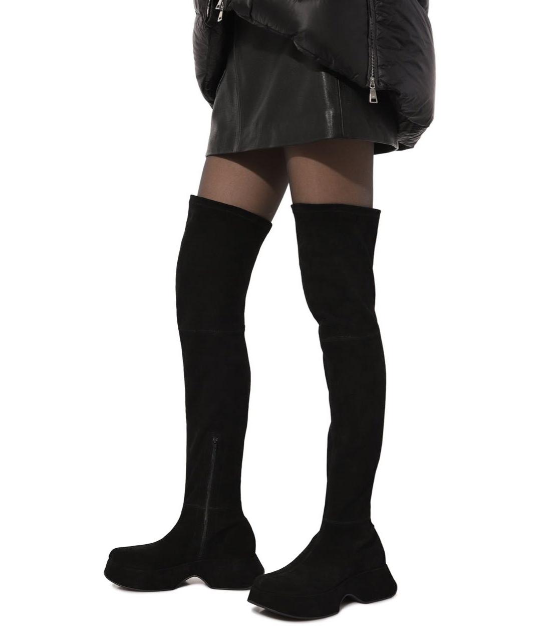 VIC MATIE Черные замшевые ботфорты, фото 7