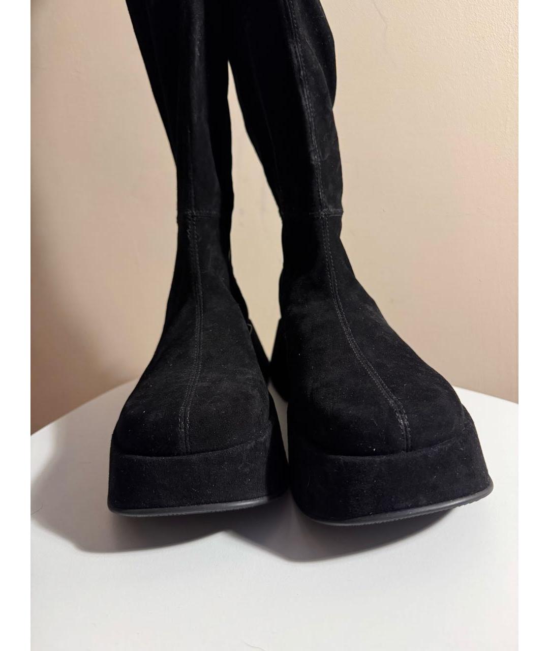 VIC MATIE Черные замшевые ботфорты, фото 2