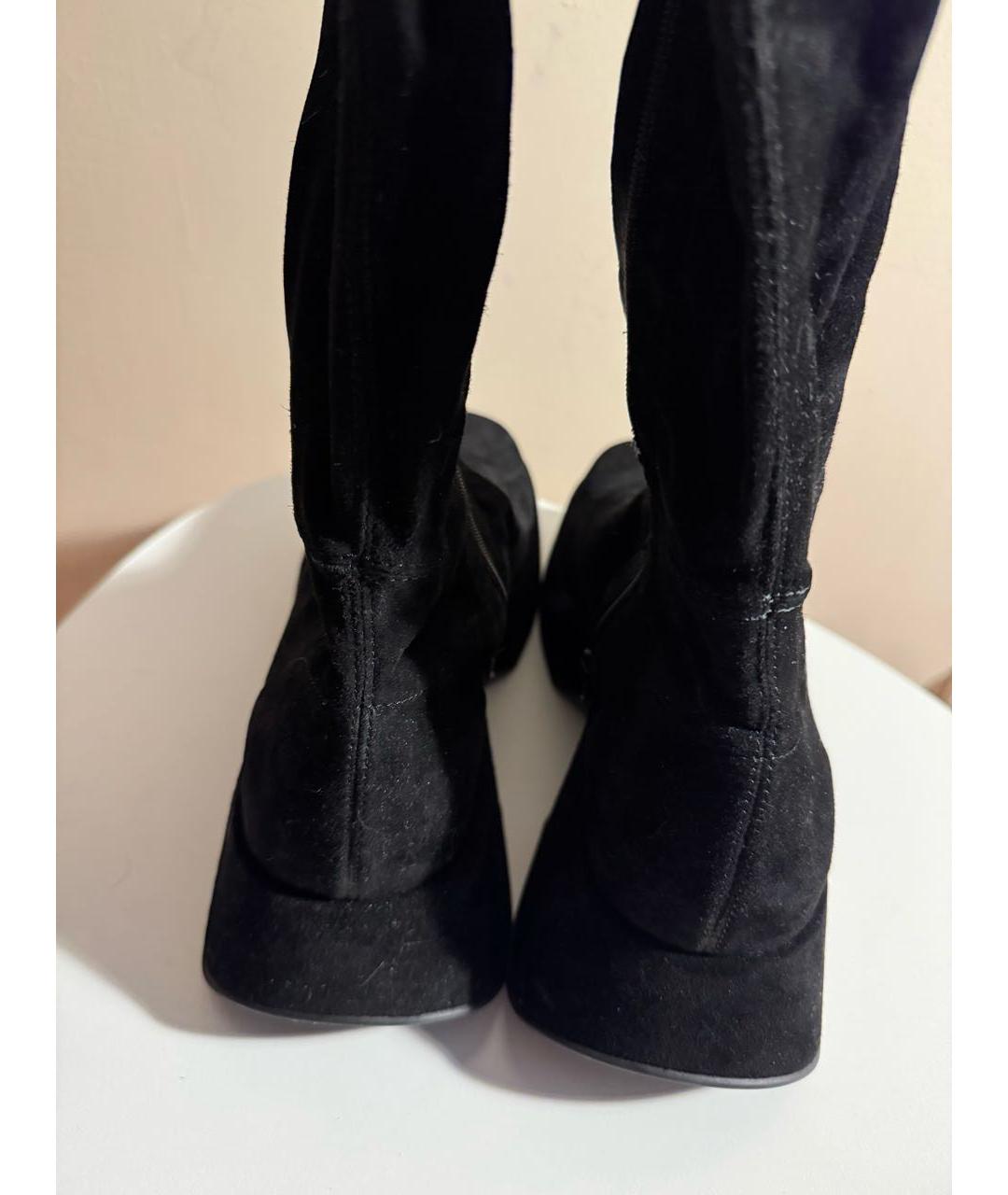 VIC MATIE Черные замшевые ботфорты, фото 4