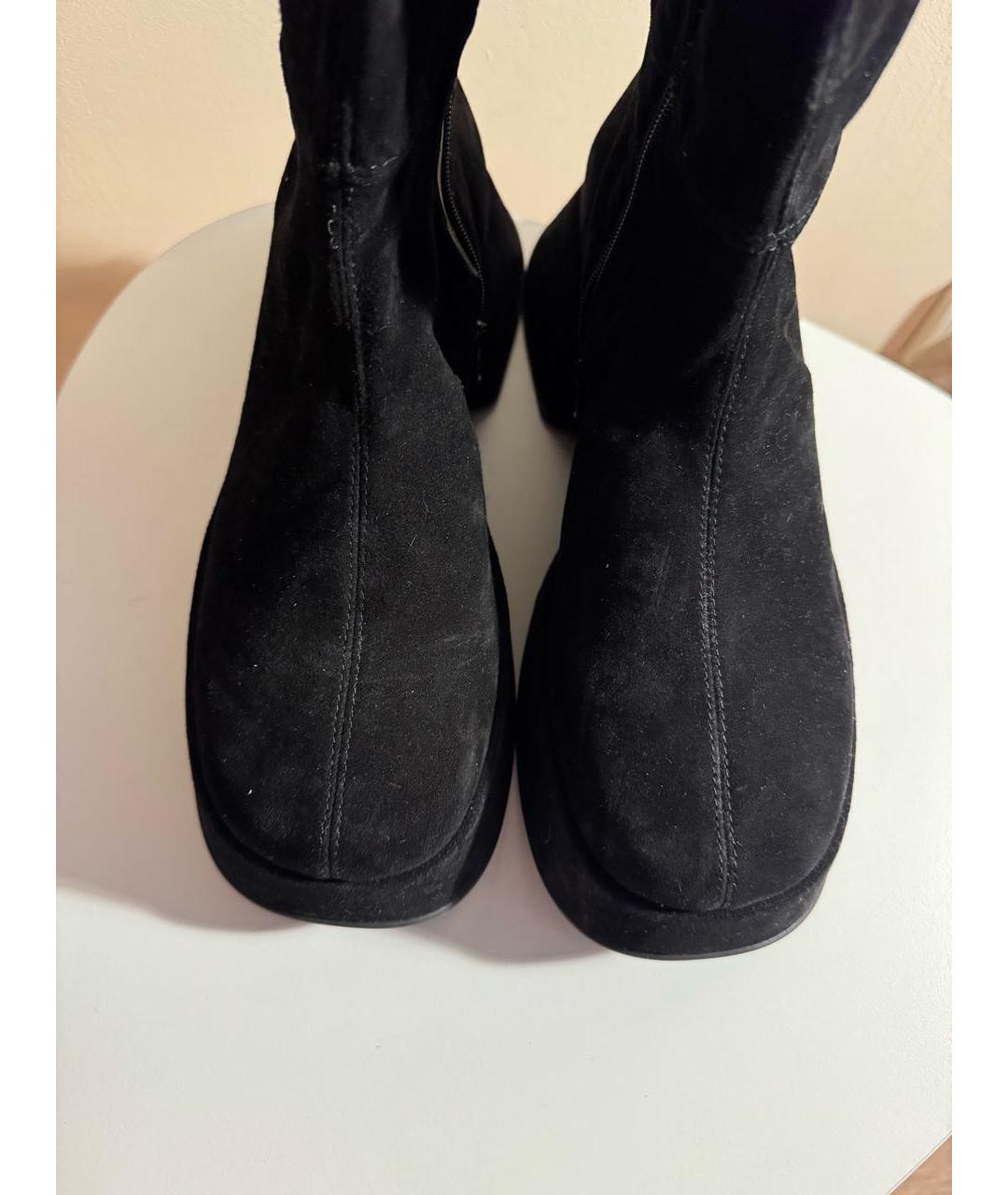 VIC MATIE Черные замшевые ботфорты, фото 3