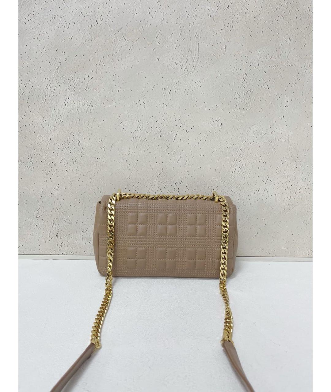 BURBERRY Бежевая кожаная сумка через плечо, фото 3