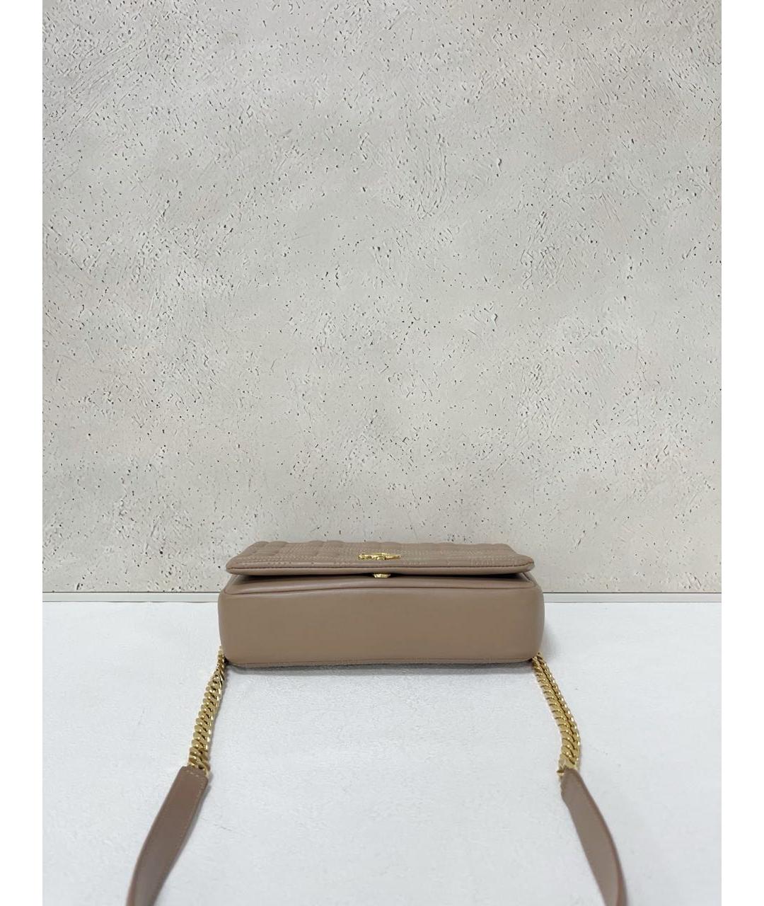 BURBERRY Бежевая кожаная сумка через плечо, фото 6