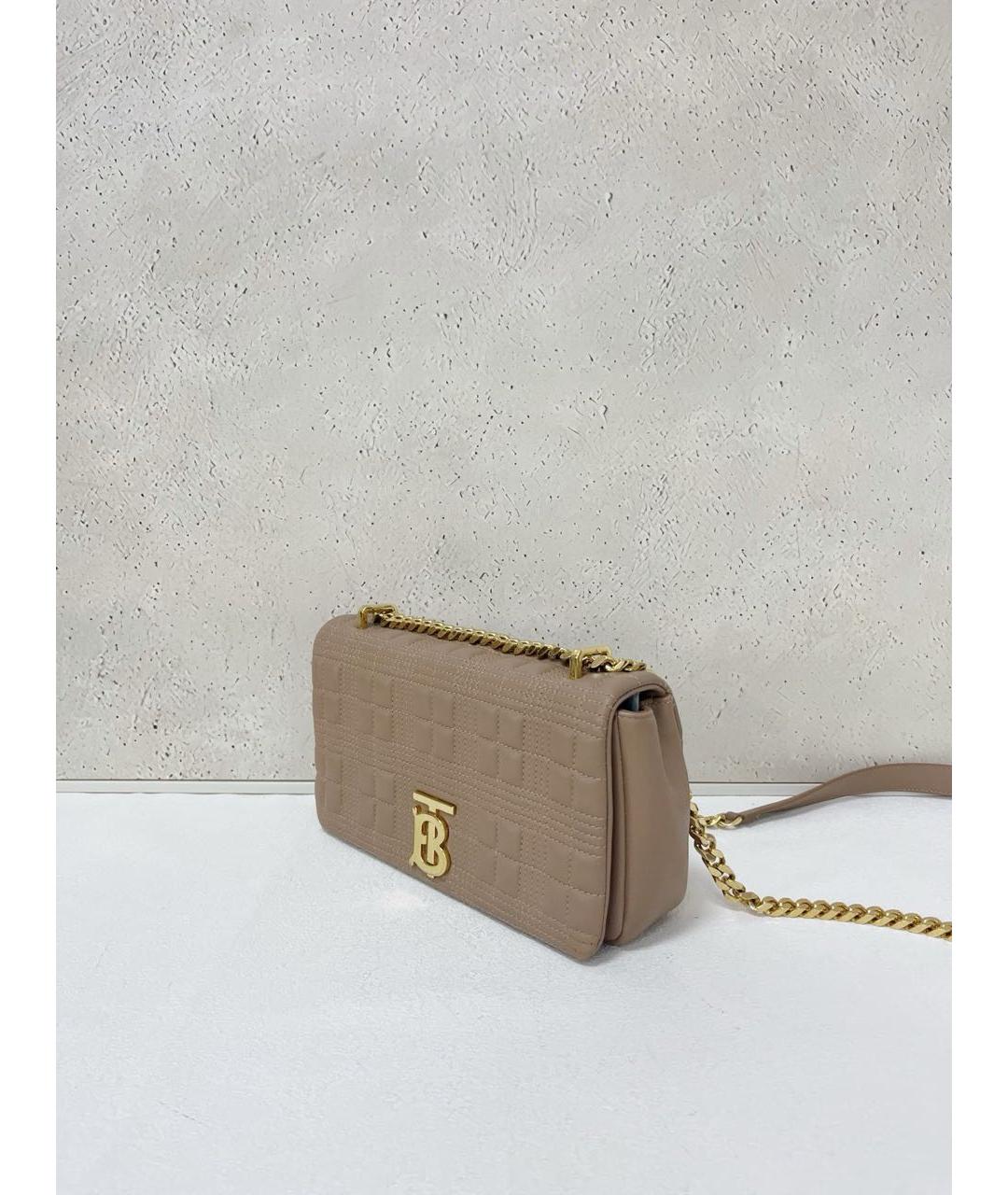 BURBERRY Бежевая кожаная сумка через плечо, фото 4