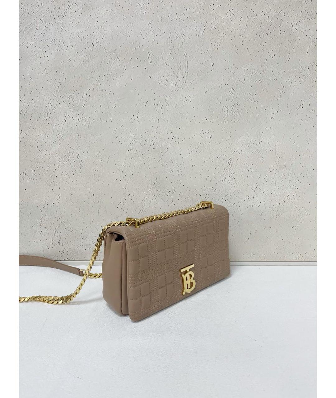 BURBERRY Бежевая кожаная сумка через плечо, фото 5