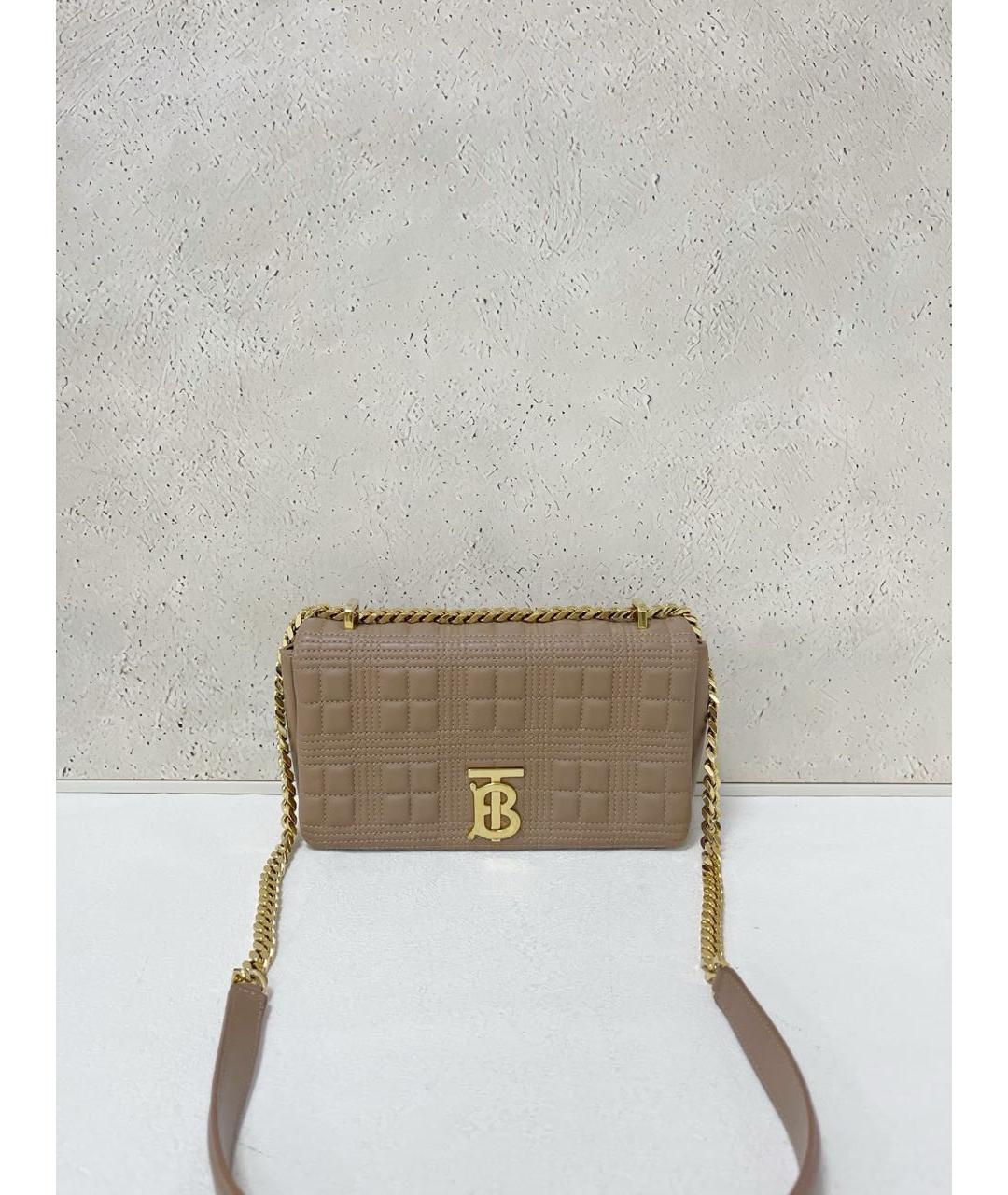 BURBERRY Бежевая кожаная сумка через плечо, фото 2