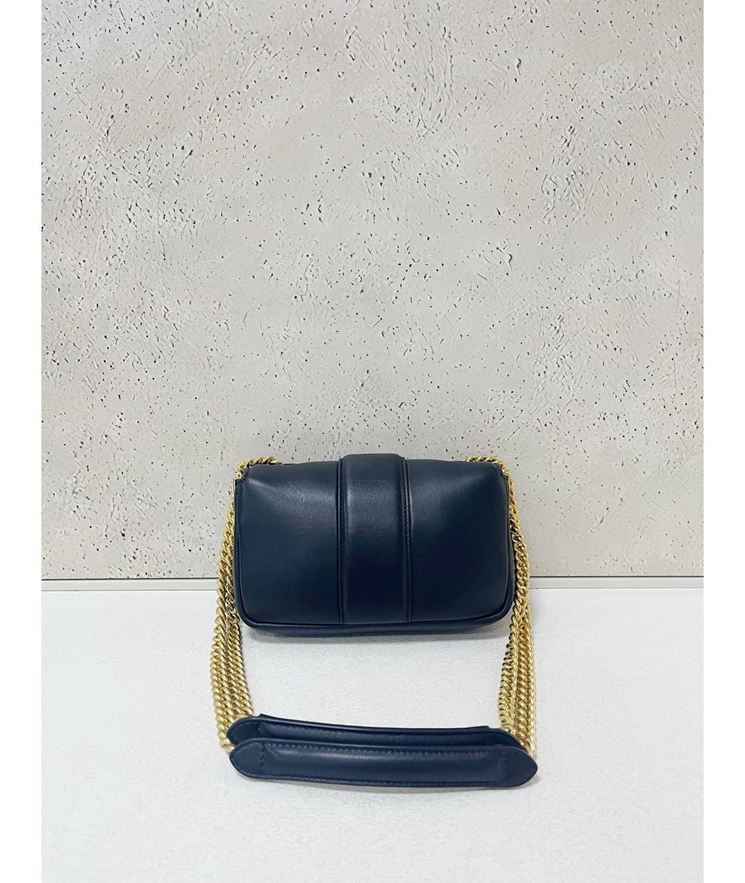 FENDI Темно-синяя кожаная сумка через плечо, фото 3